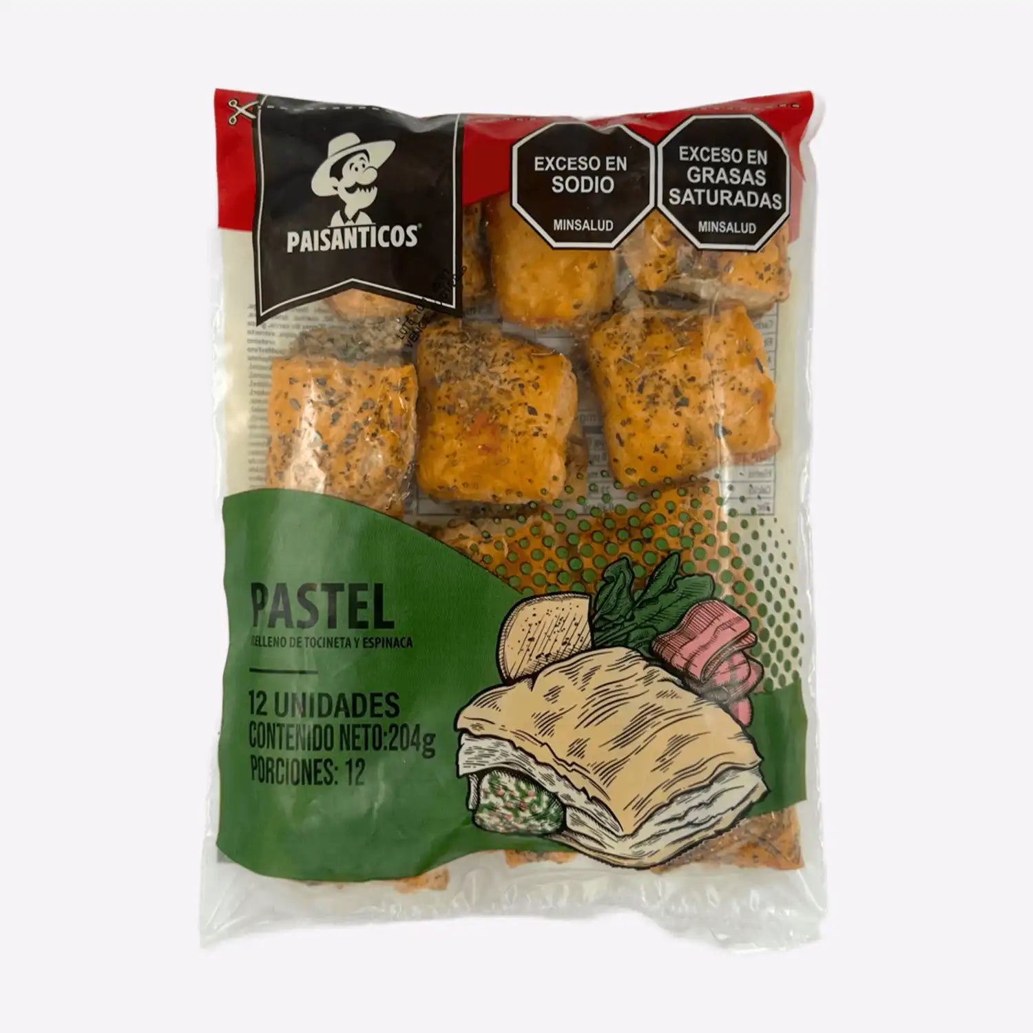 Pastelito Cóctel Hojaldrado de Tocineta y Espinaca